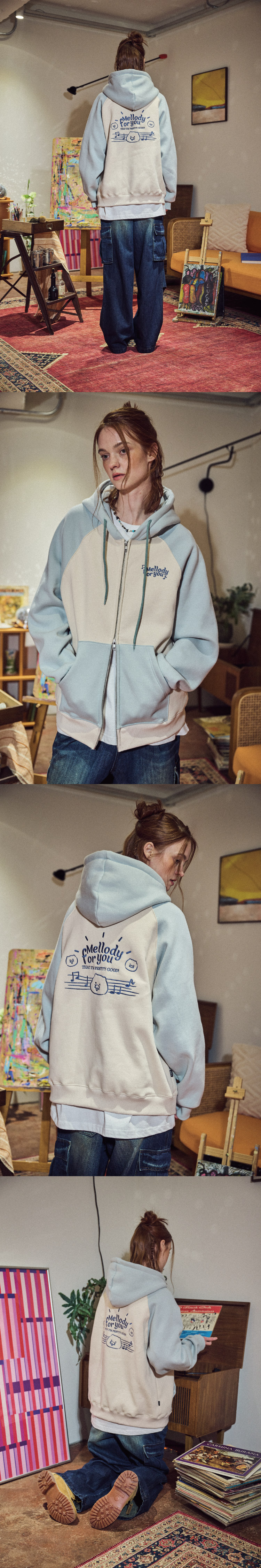 RAGLAN HOOD ZIP-UP - 2 COLORS MINT