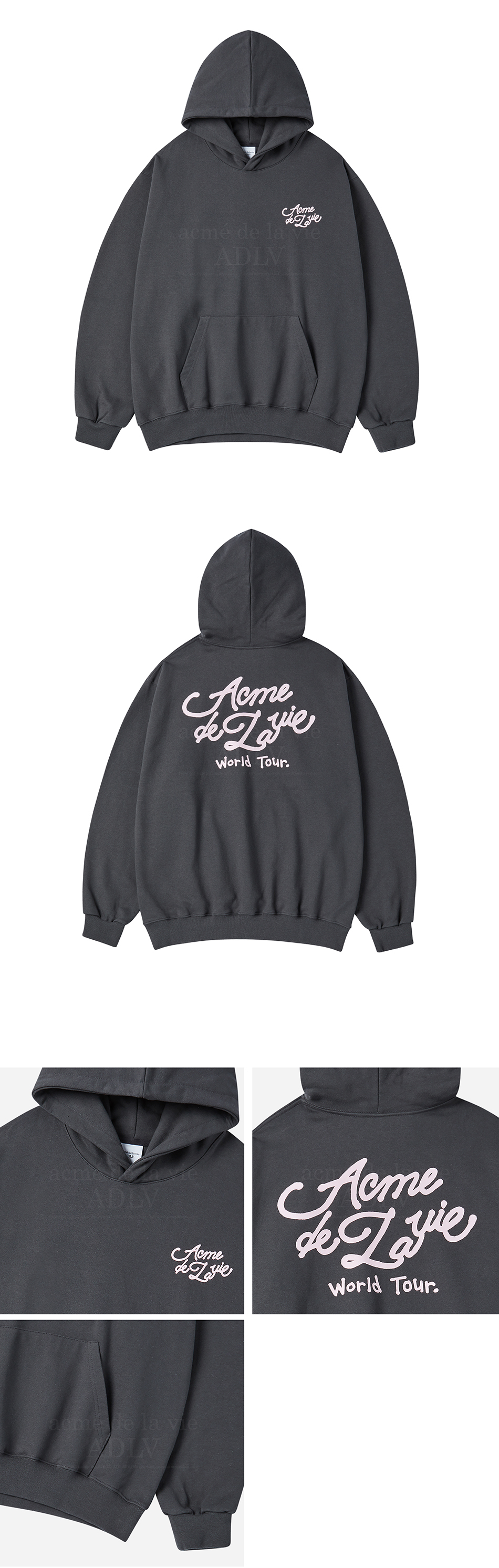 パーカー・フーディ ACME DE LA VIE WORLD TOUR SCRIPT LOGO HOODIE acme de la vie
