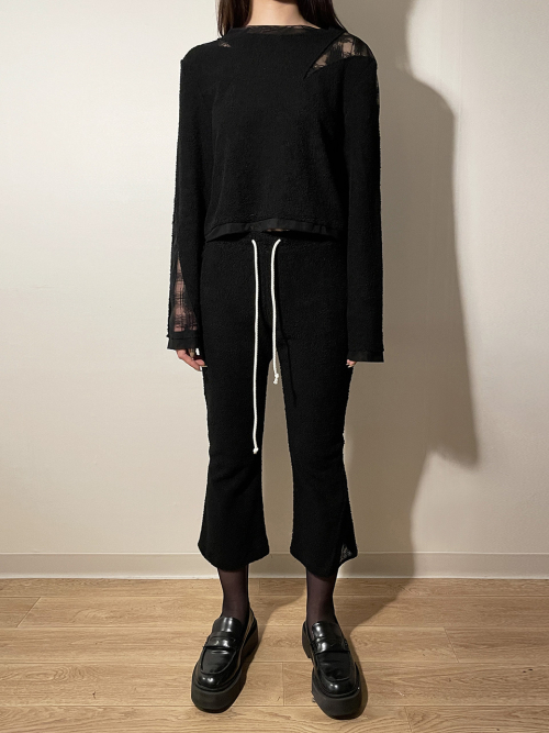 CHECK COMBI TERRY PANTS