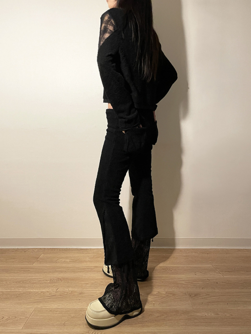 CHECK COMBI TERRY PANTS