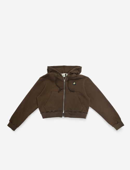 Onda Hooded Zip Up Brown