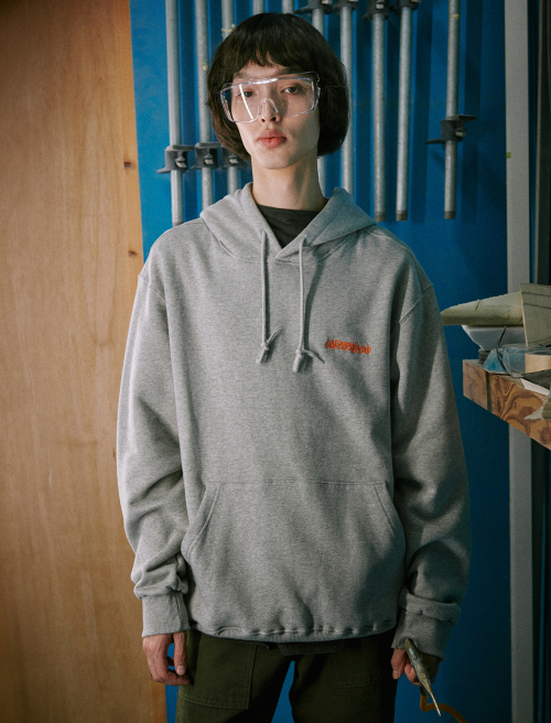 Ziii Print Hoodie Grey Melange