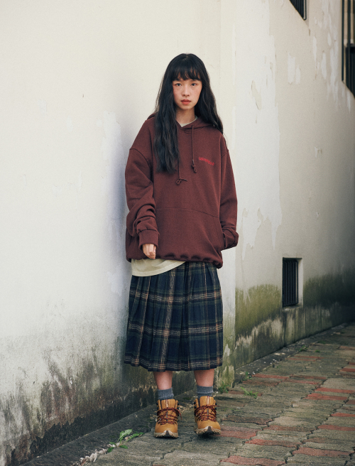Ziii Print Hoodie Brown