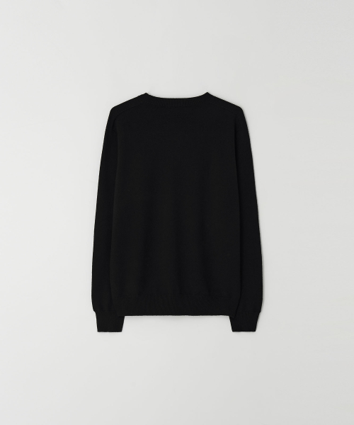 Wholegarment Cashlike Round Knit_Black