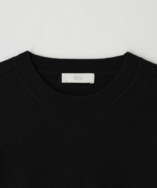 Wholegarment Cashlike Round Knit_Black