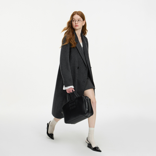 WD_Double breasted woolen coat_GRAY