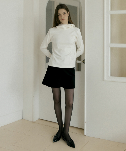 RIE COTTON VELVET SHORTS BLACK