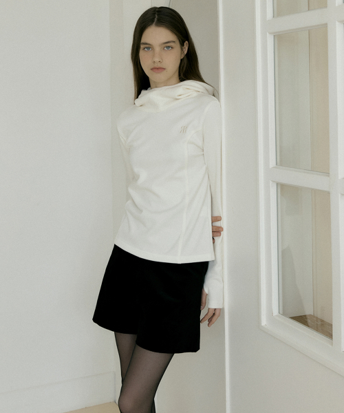 RIE COTTON VELVET SHORTS BLACK