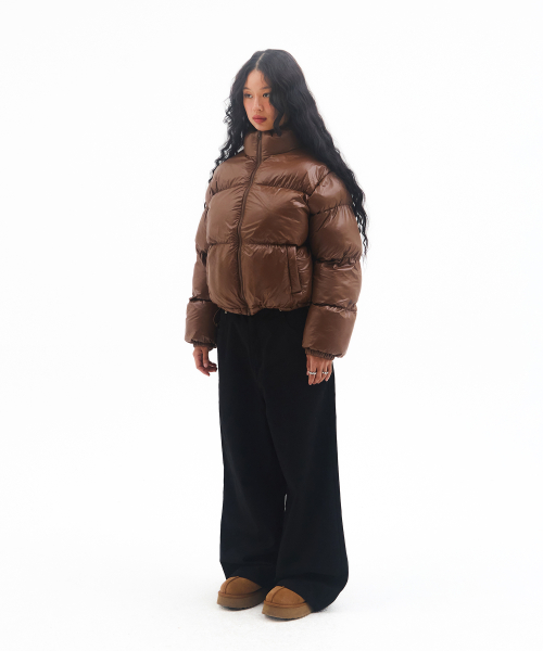 AMES CROP PUFFER PADDING BROWN