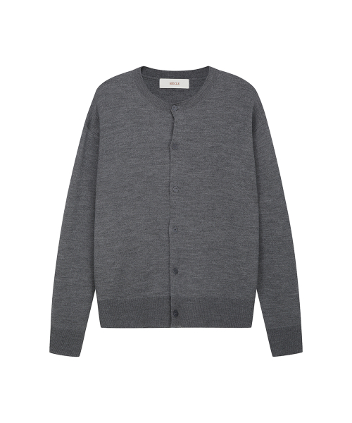 Удобный кардиган с круглым вырезом (Grey)