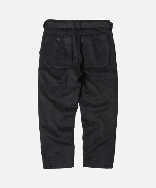 WOOL BELTED DECK PANTS _ CHARCOAL