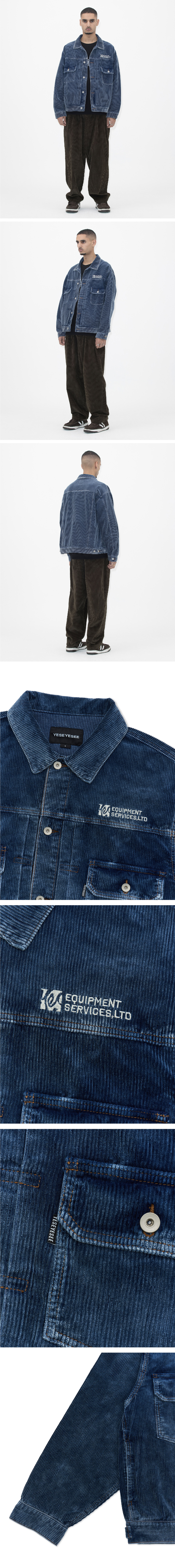 アウターその他 YESEYESEE Dyed Corduroy Trucker Jacket Indigo MUSINSA公式 | YESEYESEE Dyed Corduroy Trucker Jacket Indigo