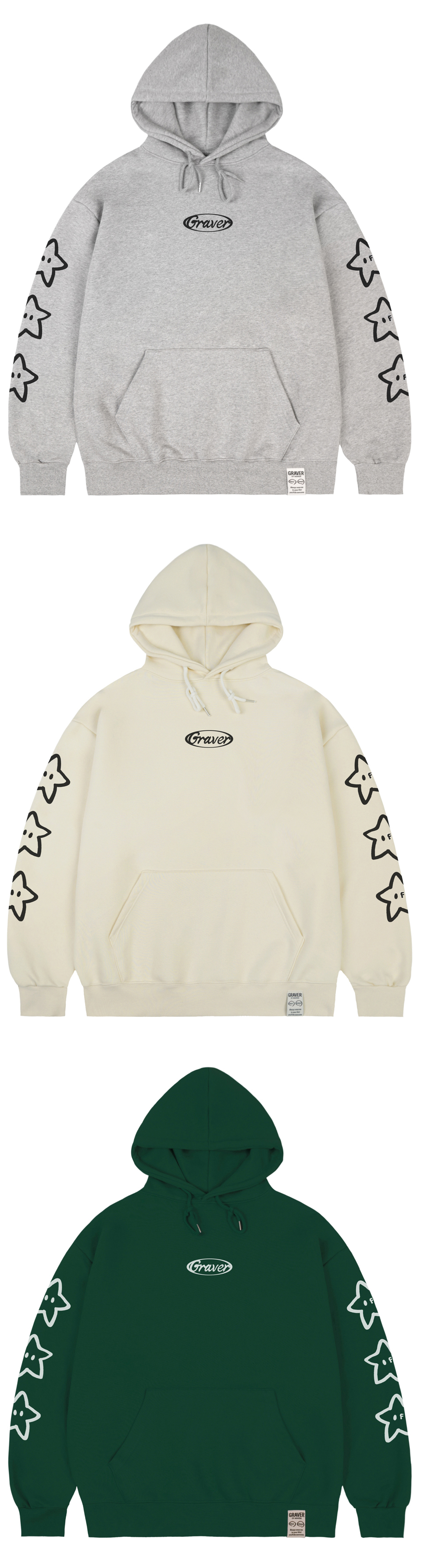 [GRAVER]★25SS★韓国人気★OF-STARCAT SWEATSHIRT MUSINSA | GRAVER [UNISEX]STAR CIRCLE LOGO HOODIE_BLACK