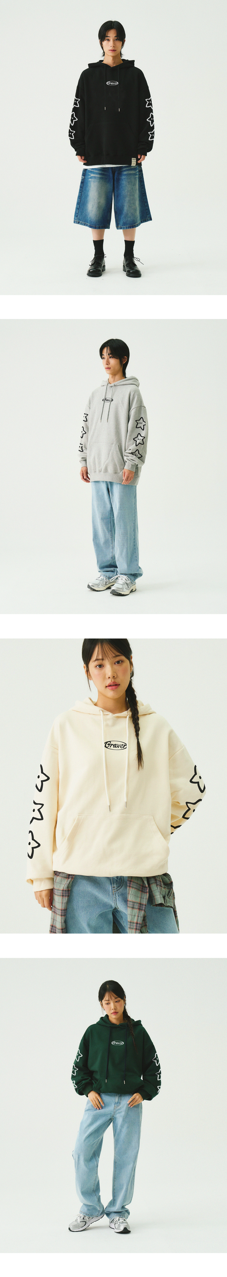 [GRAVER]★25SS★韓国人気★OF-STARCAT SWEATSHIRT MIFJNF Graphic Star Sweater Y2K Hoodie Goth Cute Long