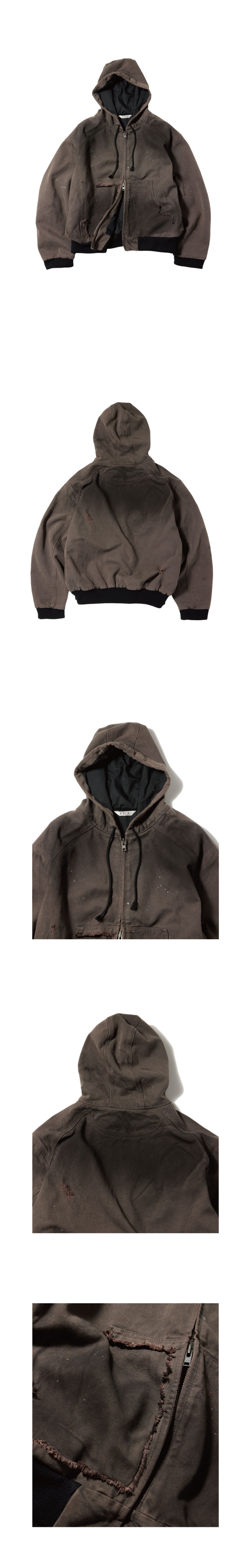 REWORK VINTAGE HOOD JACKET (BROWN) 상세 이미지 1