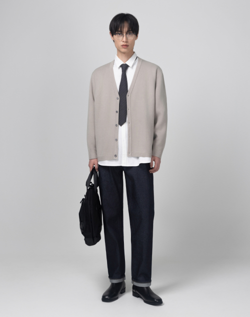 Базовый кардиган полумилано полуоверсайз Light Grey
