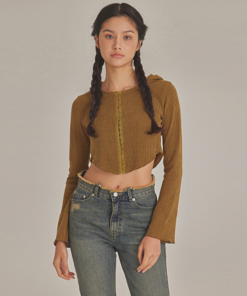 HOOK CLOSURE CORDUROY HOODIE_T423OT803