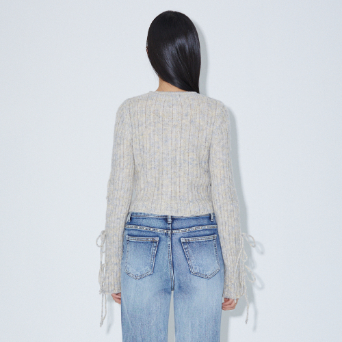RIBBON POINT KNIT CARDIGAN OATMEAL трикотаж кардиган BQ4KG005