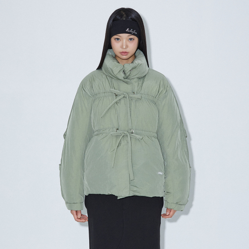 RIBBON OVERSIZED DOWN JACKET KHAKI BQ4NZ001