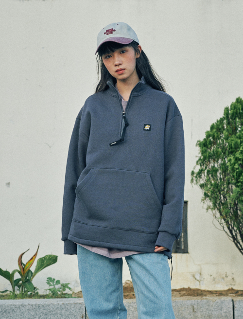 Flod Half Zip-Up Sweatshirt Charcoal