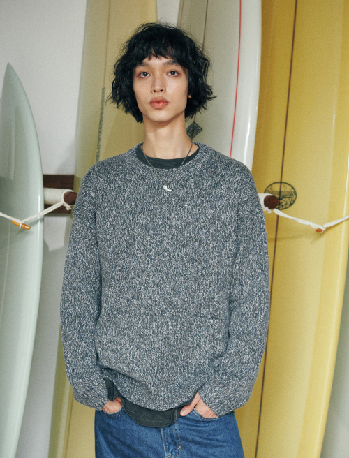 Brison Mild Round Knit Sweater Charcoal