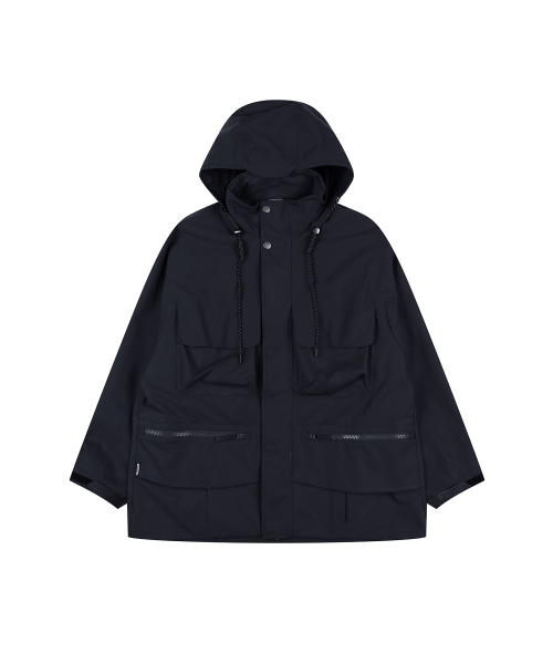 HIGH NECK STRETCH JACKET (NAVY)