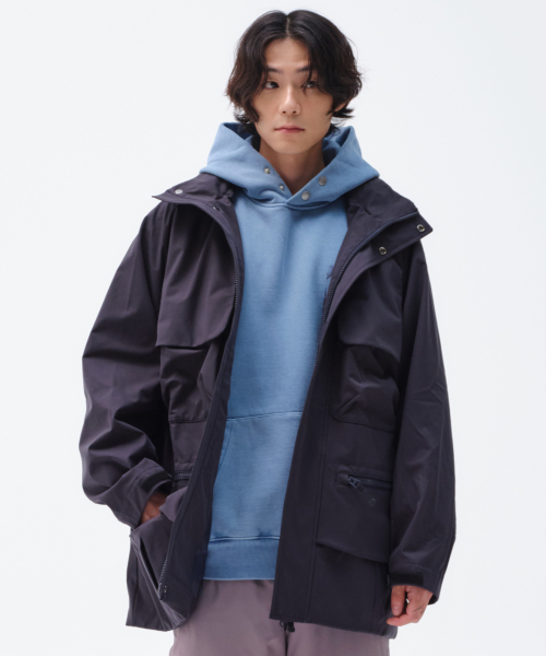 HIGH NECK STRETCH JACKET (NAVY)