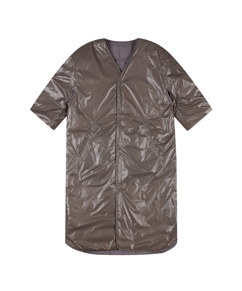 W QUILTED ROUND NECK LINING (GRAY)