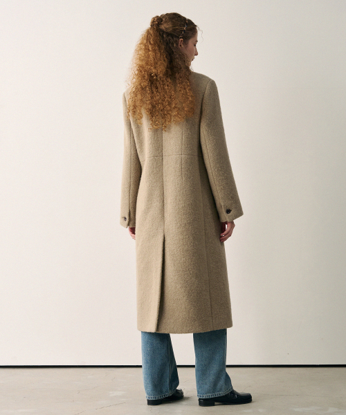 Однобортное пальто из альпаки BEIGE