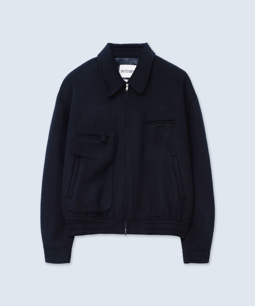 Patch Pocket Wool Blouson_Navy