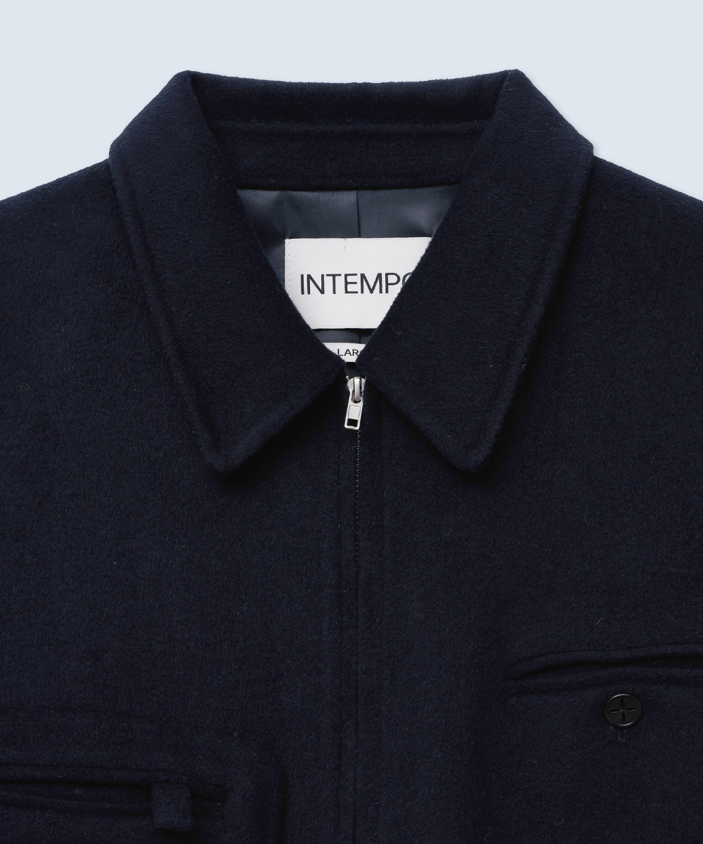 Patch Pocket Wool Blouson_Navy