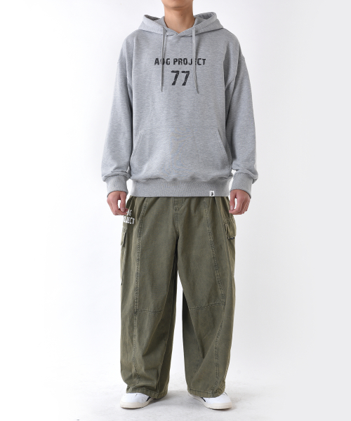 Garment Dye винтажные широкие брюки (Khaki)