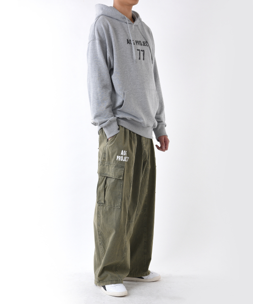 Garment Dye винтажные широкие брюки (Khaki)