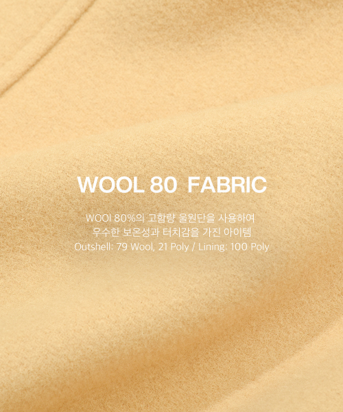 Женское полусвободное дафлкот-пальто из шерсти (WOOL 80)_Light Yellow