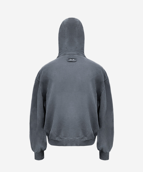 Dyed Circle Logo Over-fit Hoodie Zip-up
