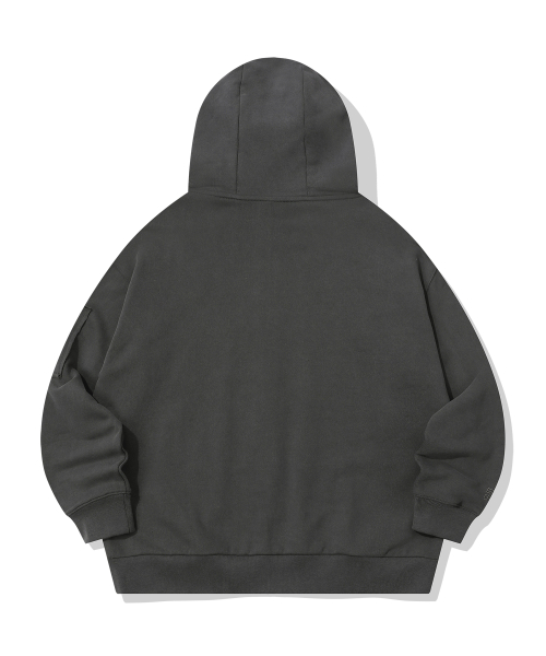 SYMBOL MATCH PIGMENT ZIP-UP HOODIE_CHARCOAL