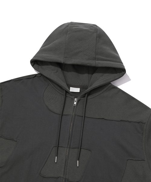 SYMBOL MATCH PIGMENT ZIP-UP HOODIE_CHARCOAL