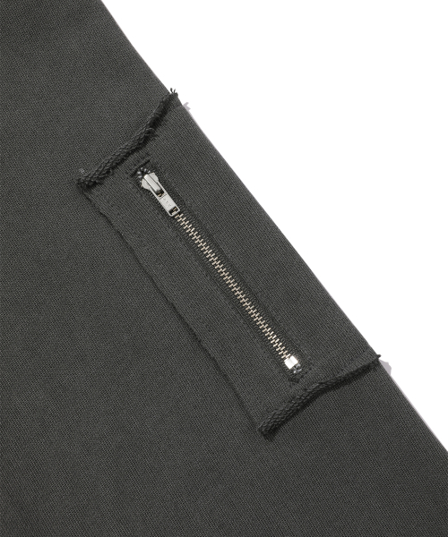 SYMBOL MATCH PIGMENT ZIP-UP HOODIE_CHARCOAL