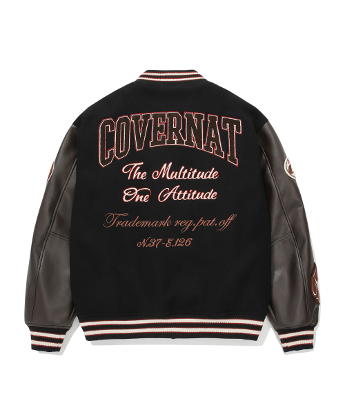 24FW College C шерстяная куртка Varsity Black