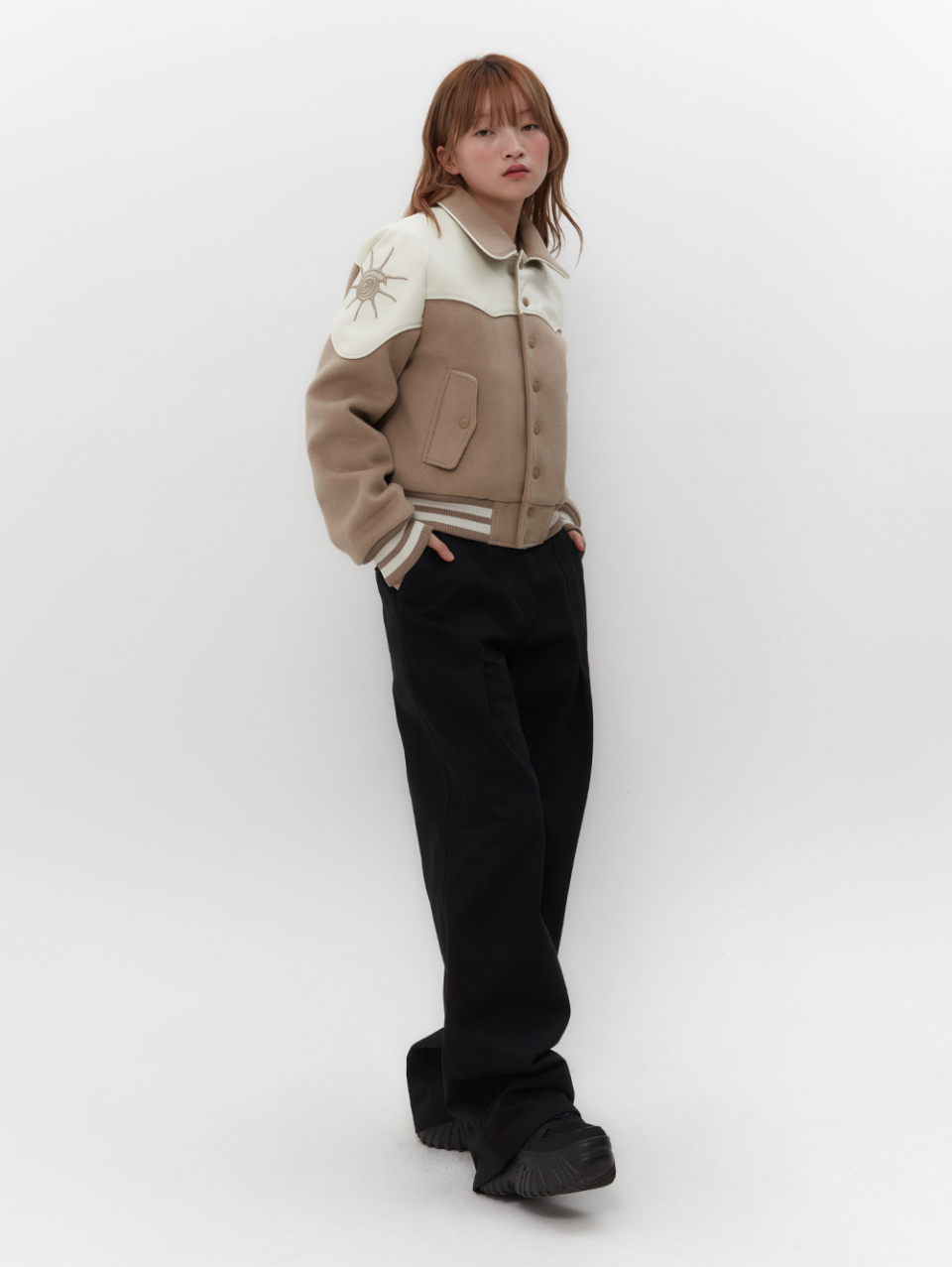 MUSINSA公式 | TUOMIO WESTERN VARSITY JACKET [BEIGE]