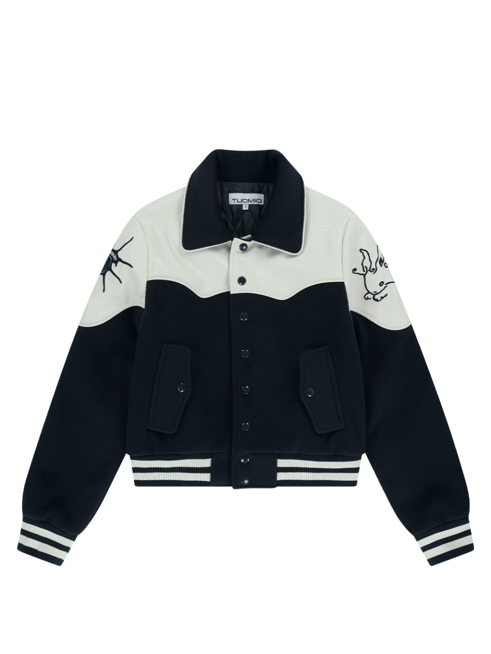 뚜오미오(TUOMIO) WESTERN VARSITY JACKET [NAVY] - 사이즈