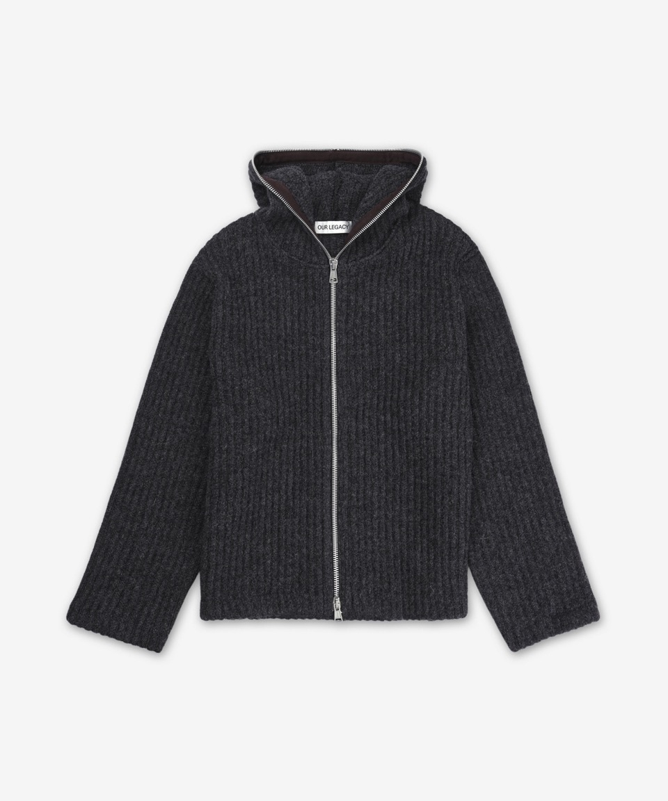 ★OUR LEGACY★ Full zip knit hood anthracite W4243FA W4243FA MUSINSA | OUR LEGACY Full Zip Knit Hoodie - Anthracite / W4243FA