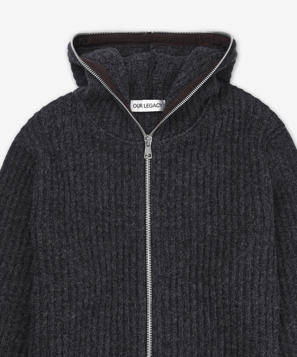 ★OUR LEGACY★ Full zip knit hood anthracite W4243FA W4243FA MUSINSA | OUR LEGACY Full Zip Knit Hoodie - Anthracite / W4243FA