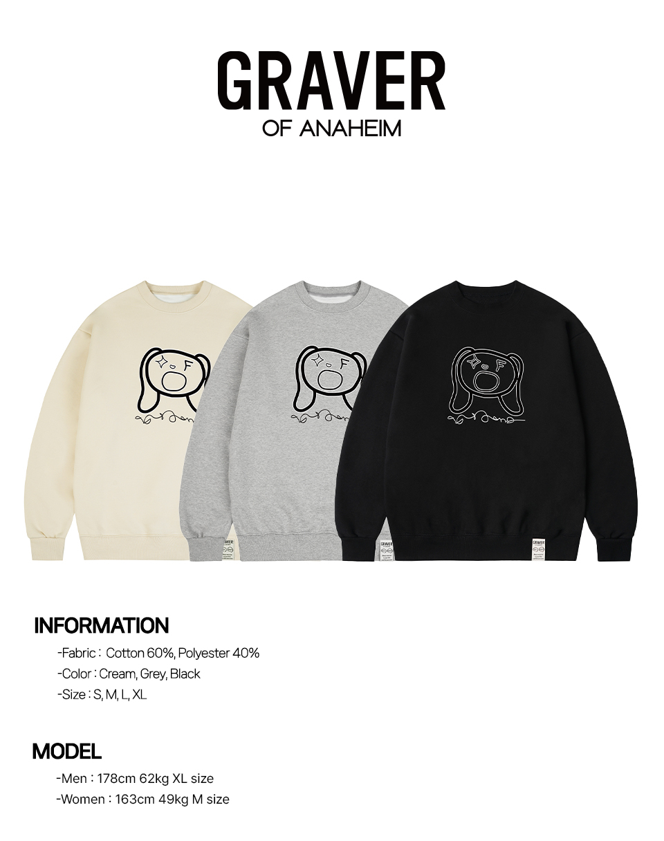 【GRAVER】24FW★ Baba Lettering Sweatshirt MUSINSA | GRAVER [UNISEX] Baba Lettering Man to Man_Black