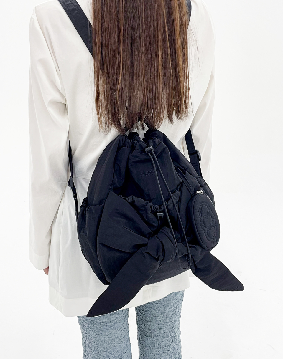 ★athe★ RUBAN Black Lace Ribbon Backpack and Shoulder Bag S 아떼 바네사브루노 Bag&Acc 공식 스토어