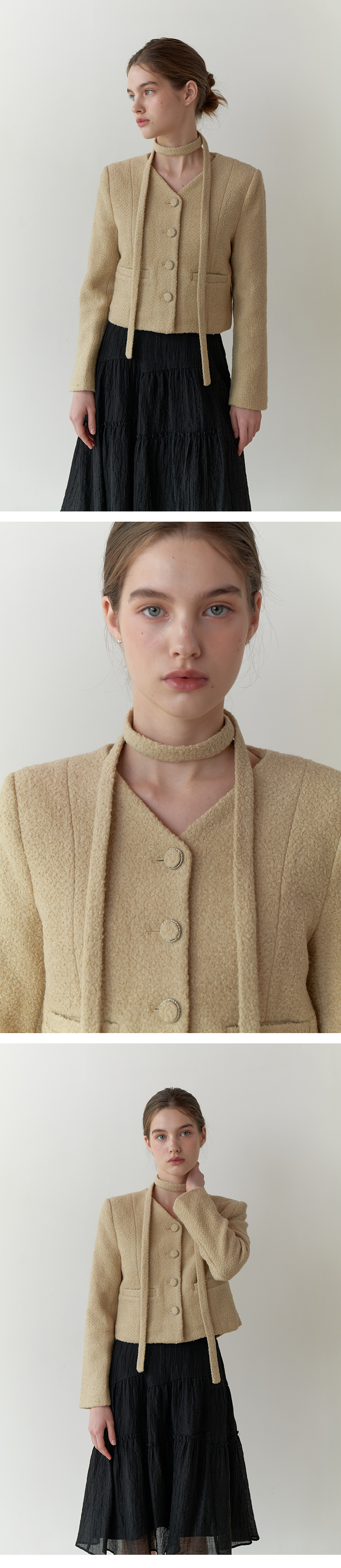【RE_L】CURD TWEED JACKET MUSINSA | RE L Curd tweed jacket (beige)