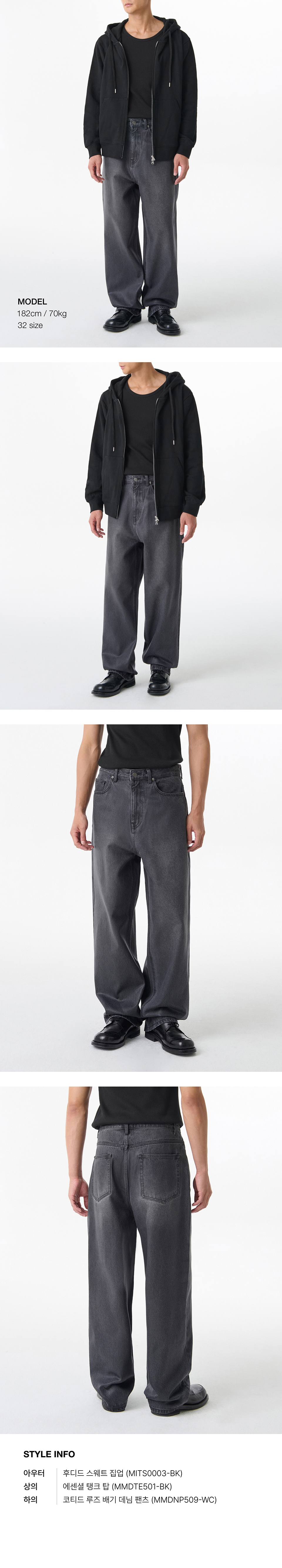 MUSINSA公式 | MUSINSA STANDARD Coated loose exhaust denim