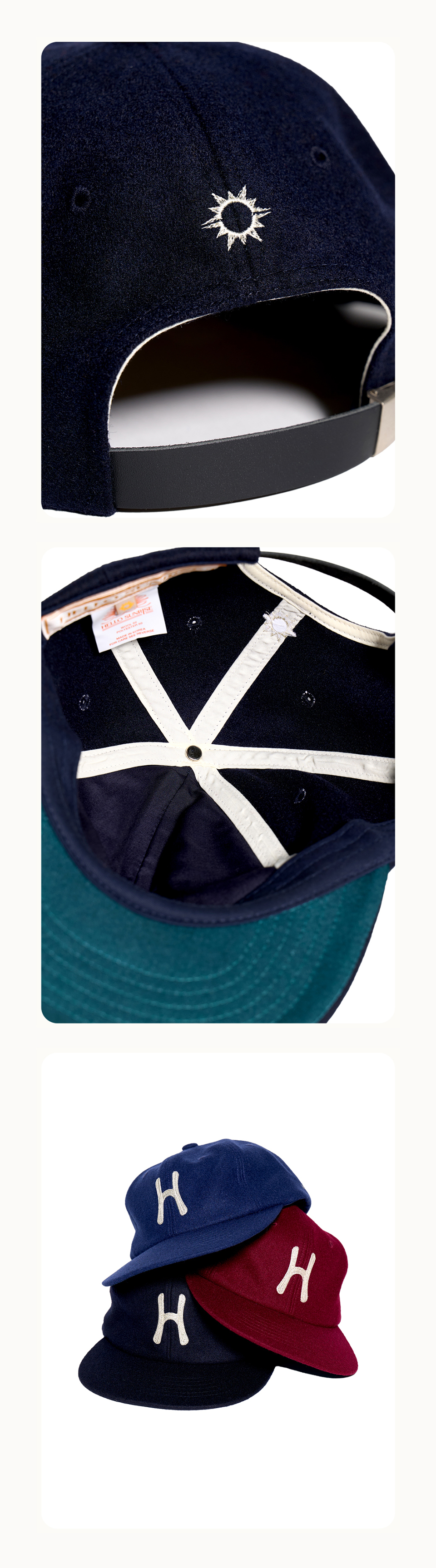 【Hello Sunrise】H Logo Wool Relaxed Fit 6Panel Cap~キャップ MUSINSA公式 | HELLO SUNRISE H Logo Wool Relaxed Fit 6Panel