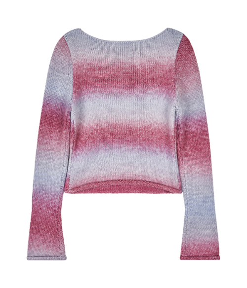 Color Gradation cropped knit_brown