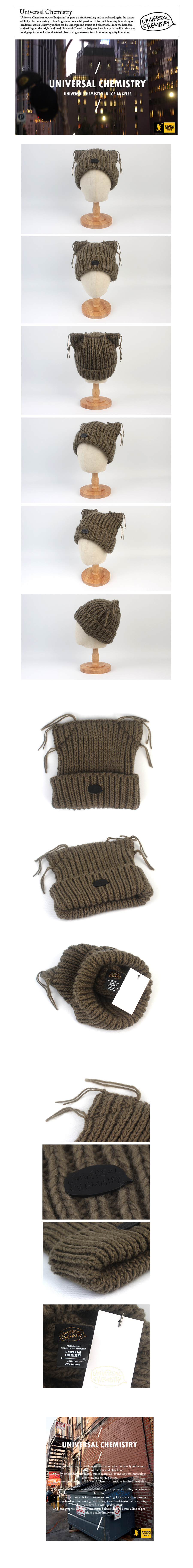 ◆UNIVERSAL CHEMISTRY◆ cat beanie MUSINSA | UNIVERSAL CHEMISTRY Winter Cat Knit Brown Beanie